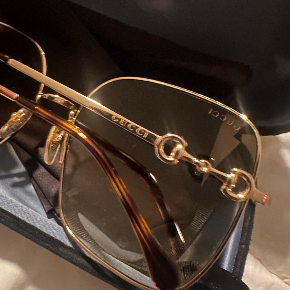 Gucci Gold-Tone Square Sunglasses - Picture 3 of 7